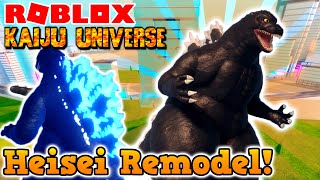 Roblox Kaiju Universe  Heisei Godzilla REMODEL Update [upl. by Nimaynib722]