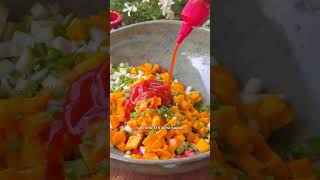 Double mango salsa 🥭🍃☀️  Summer Snacks  Mango Recipe youtubeshorts omkarpawar [upl. by Docilla]