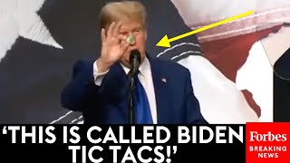 Trump Makes Crowd Laugh Holding Up Biden Tic Tacs To Illustrate Inflation Woes [upl. by Seuqramed]