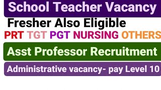 School Teacher Vacancy  Asst Professor Vacancy  PRT TGT PGT OTHERS  Administrative Vacancy [upl. by Ydisac]