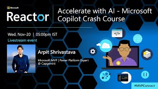 Accelerate with AI  Microsoft Copilot Crash Course  MVPConnect [upl. by Sauder]