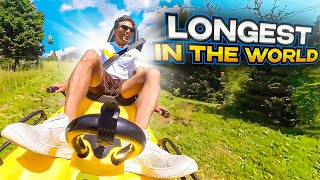 Riding the LONGEST Mountain Coaster in the WORLD [upl. by Deeraf630]