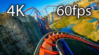 Superman Krypton Coaster front seat onride 4K POV 60fps Six Flags Fiesta Texas [upl. by Aeki]