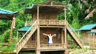 FULL BUILD Vietnamese Couple Build Bamboo 2Story House Off Grid  60 Days Build Finished [upl. by Stafford]