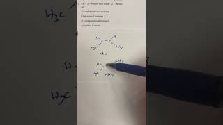 cis2butene and trans2butene  what type of isomers [upl. by Zined]