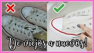 Como lavar tus CONVERSE BLANCOS y dejarlos COMO NUEVOS fácil  Priscila [upl. by Craggie]