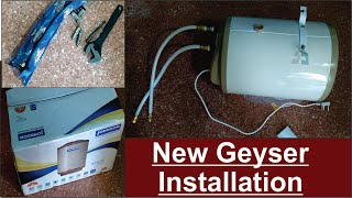 Geyser Installation Johnson 5 Star 25L Aqua Gold Geyser Water Heater Review Unboxing And Fitting [upl. by Rukna582]