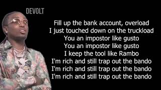 Quavo  Trapstar Lyrics on screen [upl. by Ioab]