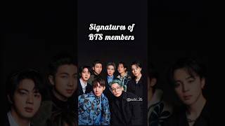 Signatures of BTS members ✨💫💜💜✨🖤🖤 trending bts btsarmy signature suga jungkook taehyung jin [upl. by Orvan]