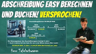 Einfaches Berechnen und Buchen der linearen und unterjährigen Abschreibung  Anschaffungskosten [upl. by Euseibbob]