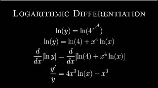 Logarithmic Differentiation Example [upl. by Hanaj433]