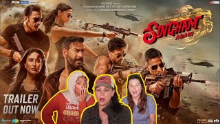 Americans react to Singham Again  Official Trailer  A Rohit Shetty Cop Universe [upl. by Hallie]