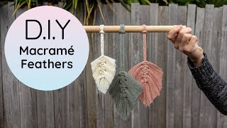 Macrame Feathers  Macrame Leaf  Beginner Tutorial [upl. by Ertnom678]