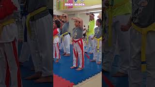 HIGH BLOCK TAEKWONDO TRAINING andrea taekwondotraining highblock [upl. by Oicinoid546]