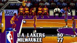 NBA HangtimeGenesis Lakers Gameplay Part 2 [upl. by Ahsilav]