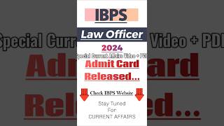 IBPS Law Officer SO 2024 Admit Card Released [upl. by Appel]