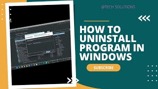 How to uninstall programs in windows uninstall apps on windows [upl. by Mitinger]