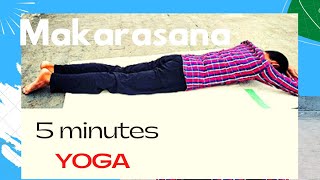 How to do Makarasana  Crocodile Pose  Benefits  shortsubscribeyogaasanaexercises [upl. by Suoilenroc822]