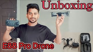 E88 pro drone unboxing and testing  4k Foldable Camera drone [upl. by Woodley478]