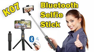 K07 Selfie Stick Integrated Mobile Tripod Review Best Bluetooth selfie stick tripod with remote 2020 [upl. by Ymmot]