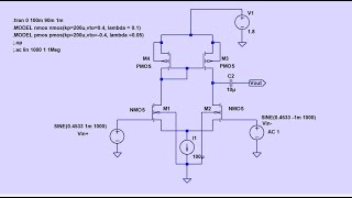 Differential Amplifier with Active Load in LTspice [upl. by Anirav]