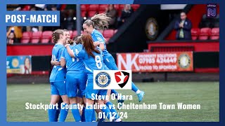 Post Match Interview  Steve O’Hara  Stockport County Ladies vs Cheltenham Town Women [upl. by Fayette]