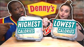 Trying the Highest amp Lowest Calorie Items from Dennys Food Review [upl. by Ariamoy]