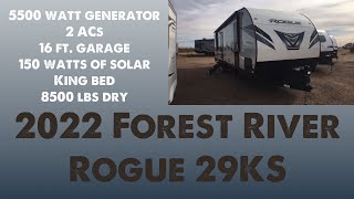 2022 Forest River Rogue 29KS Toy Hauler Travel Trailer [upl. by Lucie]