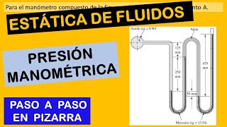 Problema de estática de fluidos  presiones manométricas [upl. by Laerol]