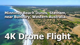 Minnimup Beach Bunbury WA 4WD track 4K drone flight [upl. by Rabassa]