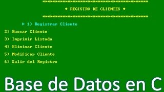 Base de Datos en C [upl. by Airehtfele]