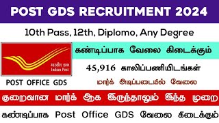 Post Office GDS Recruitment 2024  How to Apply  10th Pass [upl. by Aryan22]