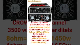 Crown 3500 watt dual channel amplifier full details [upl. by Sakovich555]