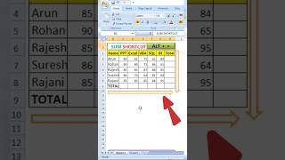 Quick Sum in Excel  Alt  Sum of Row and column Total on Single click  excel excelformula [upl. by Karyl82]