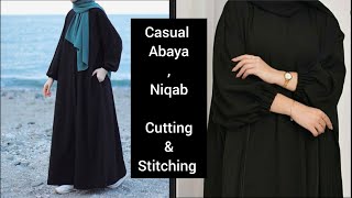 casual amp Comfortable Abaya Niqab simple Abaya Niqab cutting and stitching [upl. by Esele]