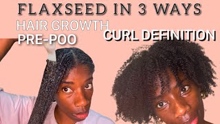 FLAXSEED IN 3 WAYS HAIR GROWTH PREPOO amp CURL DEFINITION GEL vlog hair diy [upl. by Ahael]