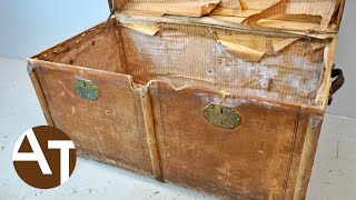 I spent 100 hours restoring this STEAMER TRUNK [upl. by Querida]