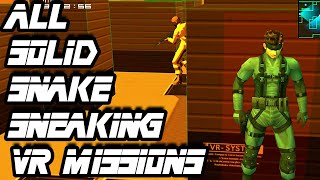 MGS2 Snake  ALL SNEAKING VR MISSIONS 1st Place Rank No Commentary [upl. by Ketchan240]