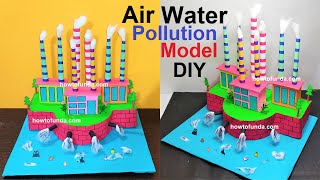 water and air pollution model 3d science project using cardboard  diy simple steps  howtofunda [upl. by Aznaed]