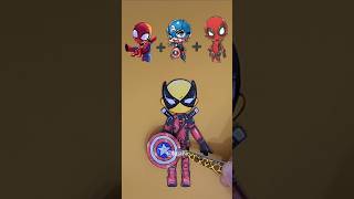 Character mixing  Deadpool X Wolverine X Captain America X Spider Man Mixed Paper Doll Craft [upl. by Adile534]