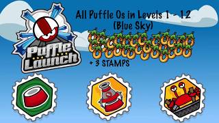 Club Penguin Rewritten  Puffle Launch  All Puffle Os Levels 1  12 Blue Sky [upl. by Marne]