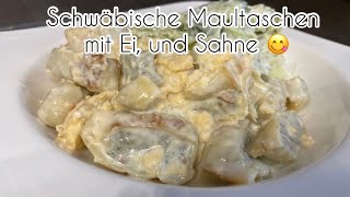 Maultaschen mit Ei amp Sahne geht schnell ist günstig und schmeckt sagenhaft😋🍴 [upl. by Lesly]