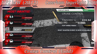 NFS MW 2012  Caterham Superlight R500 Cruise Control  Circuit Race Gold [upl. by Shiroma275]