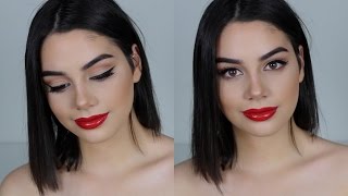 Classic Red Lip  Winged Liner [upl. by Caffrey]