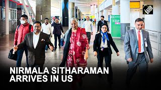 Nirmala Sitharaman arrives in US to attend Spring Annual Meetings of IMFWorld Bank [upl. by Lemrahs]