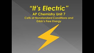 Cells at Nonstandard Conditions and Gibbs Free Energy Screencast [upl. by Anehc701]