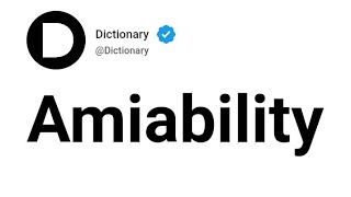 Amiability Meaning In English [upl. by Sumetra]