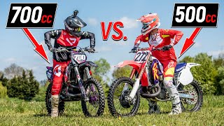 700cc vs 500cc 2 Stroke Dirt Bike Shootout [upl. by Janos]