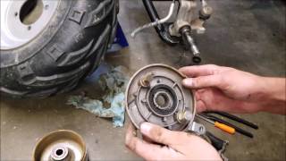 Chinese SunL ATV 200cc hubs and brake drums replacement [upl. by Viquelia652]