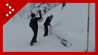 Madonna di Campiglio sotto abbondanti nevicate si gioca a palle di neve [upl. by Sinclare]